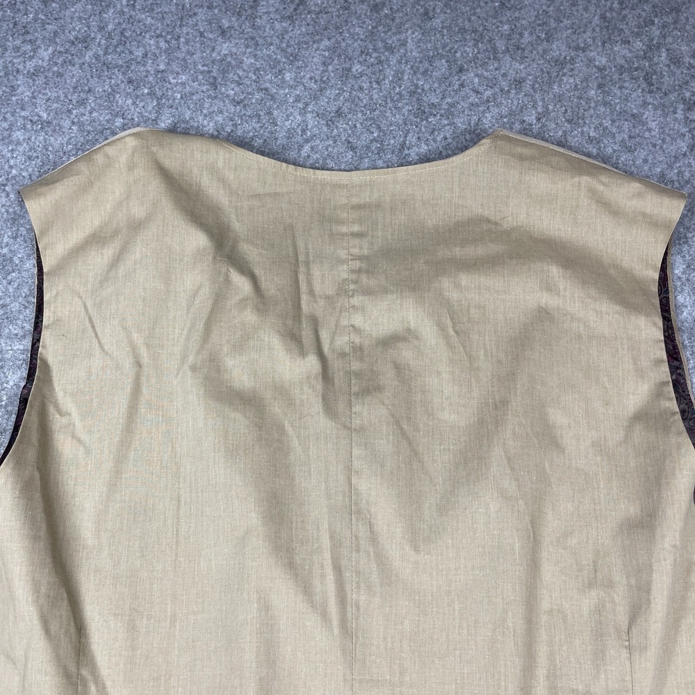 Joseph Abboud Vest Men 5XL Beige Paisley Lined Corduroy Pockets Dad Classic NEW - Picture 5 of 16